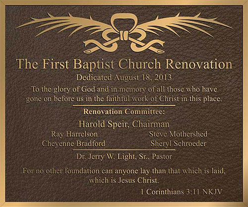 religious plaques, baptist church religious plaque
